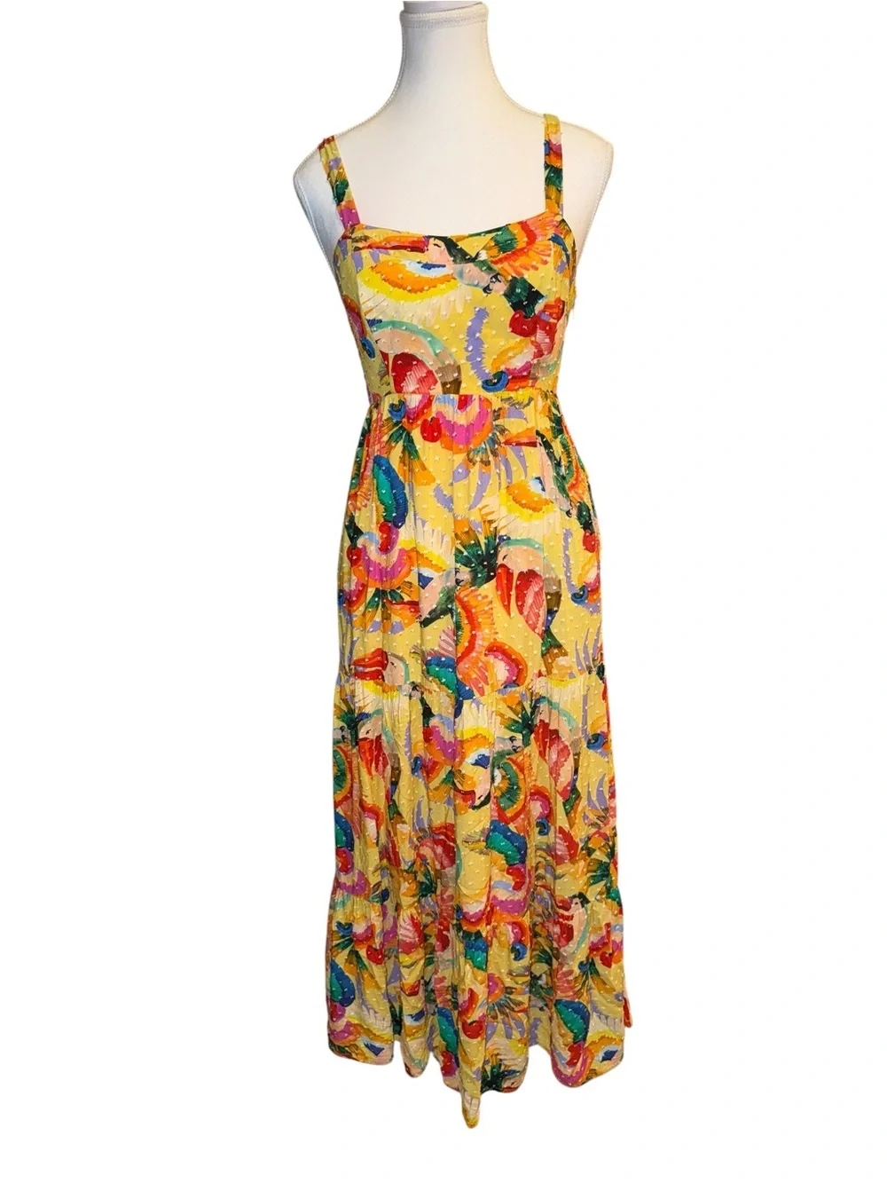 Farm Rio x Anthropologie Textured Tropical Maxi Dress - Size XS - Picture 4 of 11